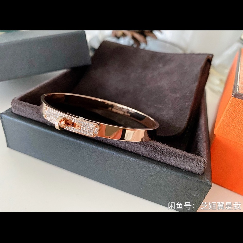 Hermes diamond paved Kelly bracelet